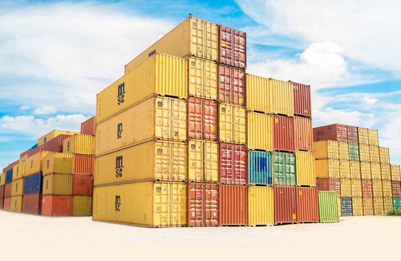 An image of cargo shipping containers shipping African B2B products that were found on Africa's best B2B website. The finance and logistics for this cargo and freight also came from Tragoa's partnership with Jetstream Africa.
